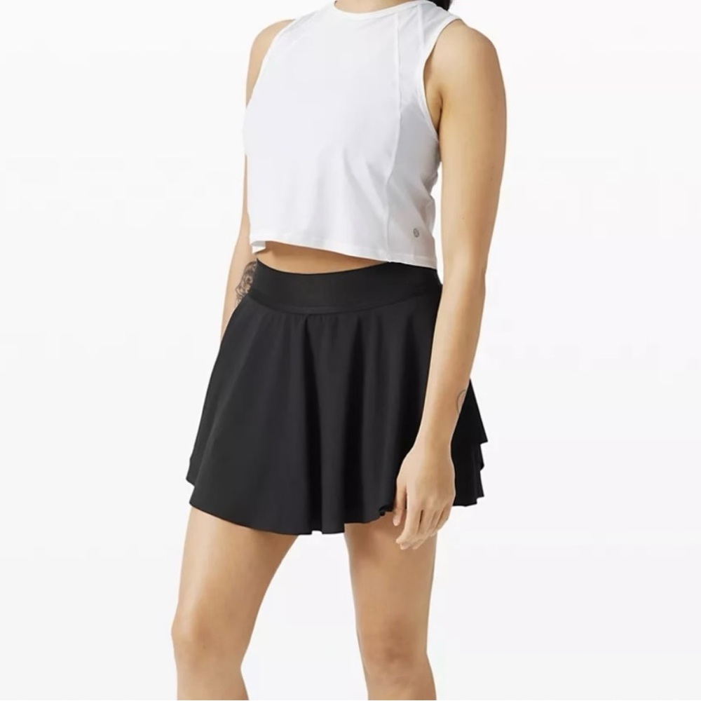 lululemon athletica Black A-Line Court Rival High Rise Skirt